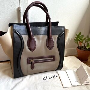 Celine Tri Color Leather Luggage, Mini